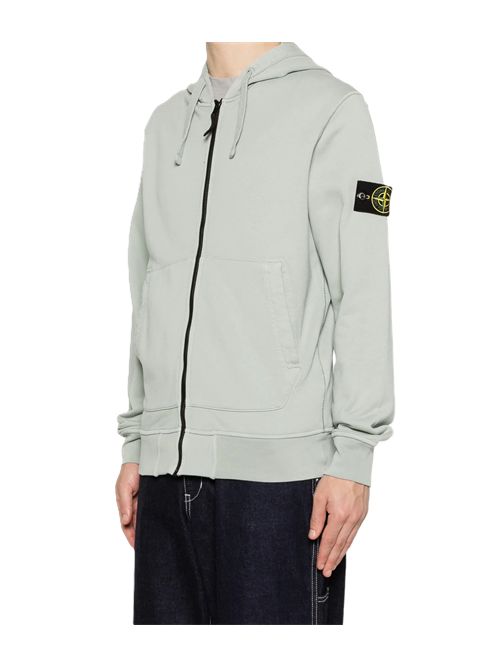 Stone IslandFelpa in cotone con zip e cappuccio verde Stone Island | L1S156100061S0051V0055